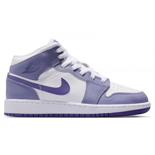Air Jordan 1 Mid GS Dusty Amethyst - подростковая сетка размеров