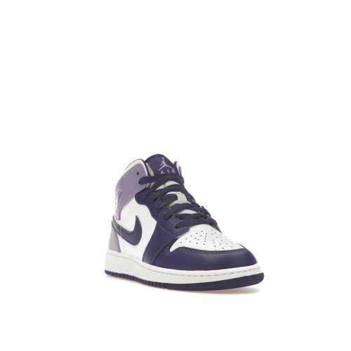 Кроссы Jordan 1 Mid White Sky J Purple (GS) - подростковая сетка размеров