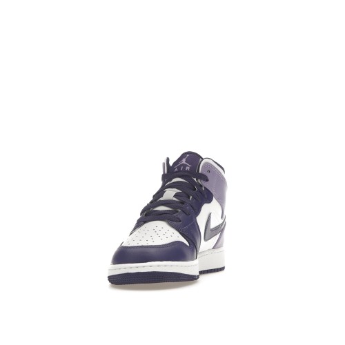 Кроссы Jordan 1 Mid White Sky J Purple (GS) - подростковая сетка размеров