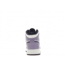 Подростковые Jordan 1 Mid White Sky J Purple (GS)