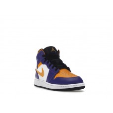 Подростковые Jordan 1 Mid Lakers (2022) (GS)