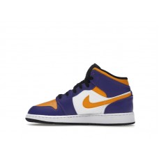 Подростковые Jordan 1 Mid Lakers (2022) (GS)