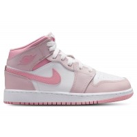 Подростковые Jordan 1 Mid Pearl Pink White (GS)