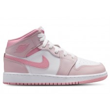 Подростковые Jordan 1 Mid Pearl Pink White (GS)