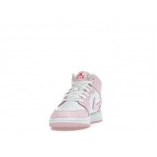 Подростковые Jordan 1 Mid Pink Foam Fire Red (GS)
