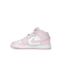 Подростковые Jordan 1 Mid Pink Foam Fire Red (GS)