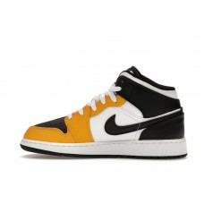 Подростковые Jordan 1 Mid Yellow Ochre (GS)