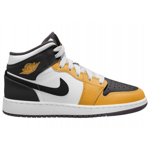 Кроссы Jordan 1 Mid Yellow Ochre (GS) - подростковая сетка размеров