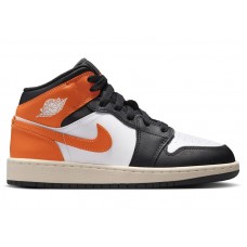 Подростковые Jordan 1 Mid Black Toe Starfish (GS)