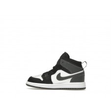 Детские Jordan 1 Mid Black White Iron Grey (PS)
