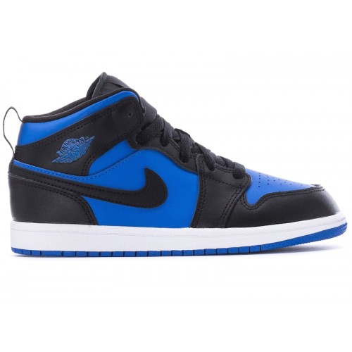 Air Jordan 1 Mid PS Black Royal Blue - детская сетка размеров