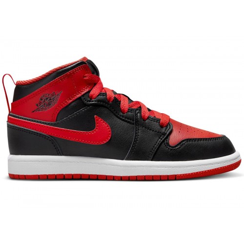 Кроссы Jordan 1 Mid Alternate Bred (2022) (PS) - подростковая сетка размеров