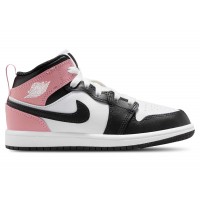 Детские Jordan 1 Mid White Rust Pink Black (PS)