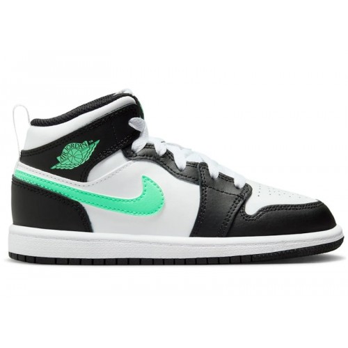 Air Jordan 1 Mid PS Green Glow - детская сетка размеров