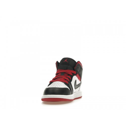 Air Jordan 1 Mid PS Gym Red Black Toe - детская сетка размеров