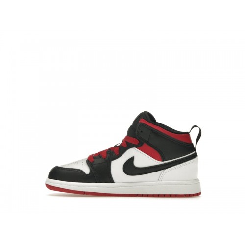 Air Jordan 1 Mid PS Gym Red Black Toe - детская сетка размеров