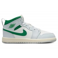 Детские кроссовки Jordan 1 Mid Summit White Pure Platinum Sail Pine Green (PS)