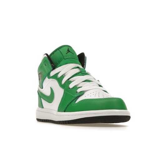 Кроссы Jordan 1 Mid Lucky Green (PS) - детская сетка размеров