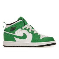 Детские кроссовки Jordan 1 Mid Lucky Green (PS)