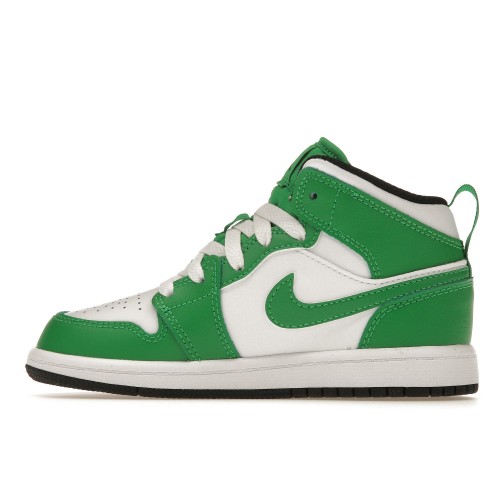 Кроссы Jordan 1 Mid Lucky Green (PS) - детская сетка размеров