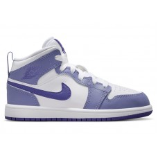 Детские Jordan 1 Mid Dusty Amethyst White Court Purple (PS)