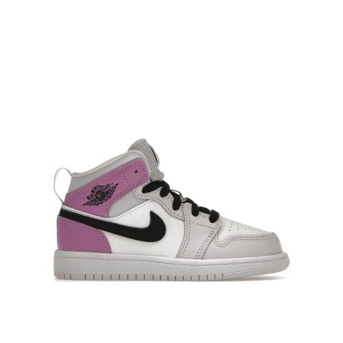 Кроссы Jordan 1 Mid Barely Grape (PS) - подростковая сетка размеров
