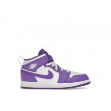 Детские кроссовки Jordan 1 Mid Purple Venom (PS)