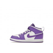 Детские Jordan 1 Mid Purple Venom (PS)