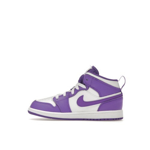 Кроссы Jordan 1 Mid Purple Venom (PS) - детская сетка размеров