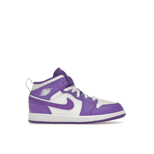 Кроссы Jordan 1 Mid Purple Venom (PS) - детская сетка размеров