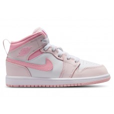 Детские Jordan 1 Mid Pearl Pink White (PS)