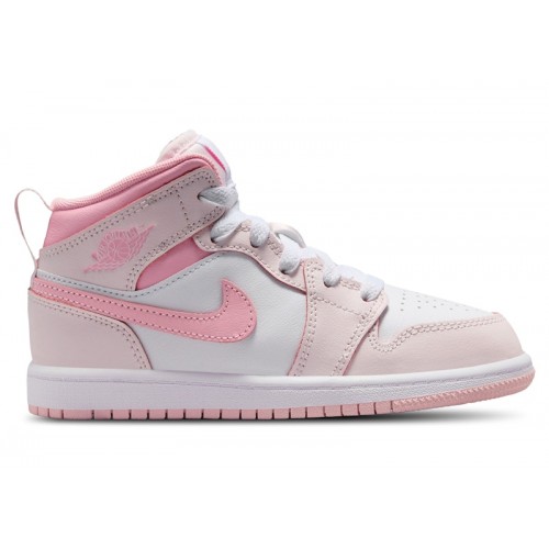 Air Jordan 1 Mid PS Pearl Pink White - детская сетка размеров