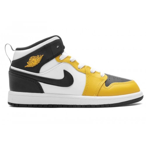 Air Jordan 1 Mid PS Yellow Ochre - детская сетка размеров