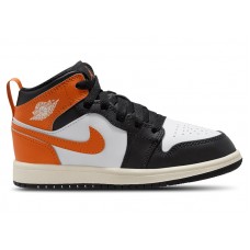 Детские Jordan 1 Mid Black Toe Starfish (PS)