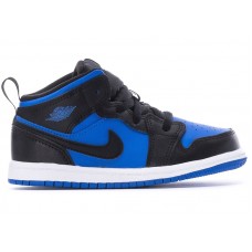Малышам Jordan 1 Mid Black Royal Blue (TD)