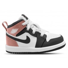 Малышам Jordan 1 Mid White Rust Pink Black (TD)