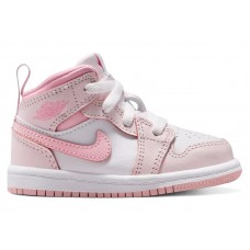 Малышам Jordan 1 Mid Pearl Pink White (TD)