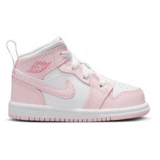 Малышам Jordan 1 Mid Pink Foam Fire Red (TD)