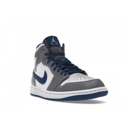 Кроссы Jordan 1 Mid True Blue - мужская сетка размеров