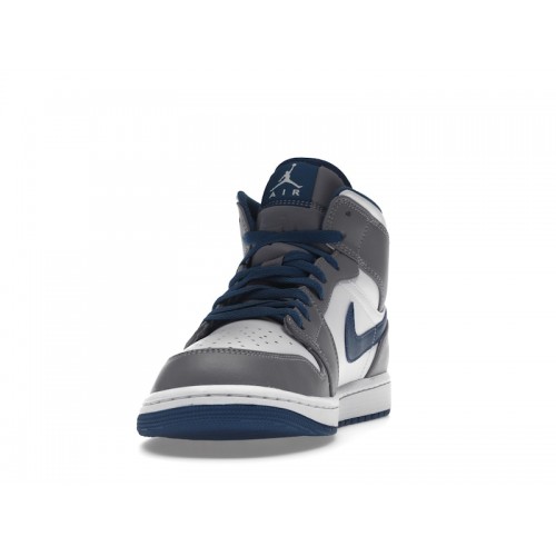 Кроссы Jordan 1 Mid True Blue - мужская сетка размеров
