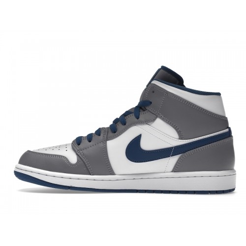 Кроссы Jordan 1 Mid True Blue - мужская сетка размеров
