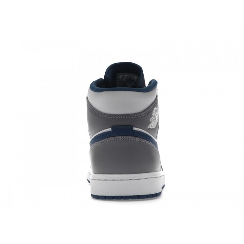 Кроссы Jordan 1 Mid True Blue - мужская сетка размеров