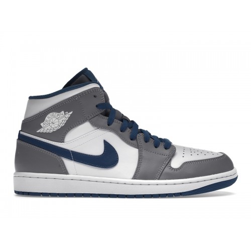 Кроссы Jordan 1 Mid True Blue - мужская сетка размеров