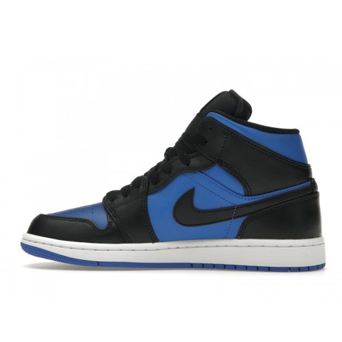 Кроссы Jordan 1 Mid Black Royal Blue - мужская сетка размеров
