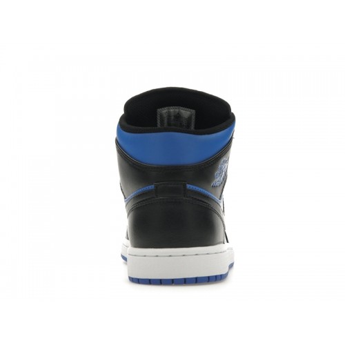 Кроссы Jordan 1 Mid Black Royal Blue - мужская сетка размеров