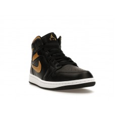 Jordan 1 Mid Black Metallic Gold