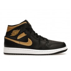 Кроссовки Jordan 1 Mid Black Metallic Gold