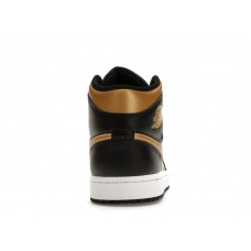 Jordan 1 Mid Black Metallic Gold