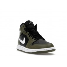 Jordan 1 Mid Black White Olive