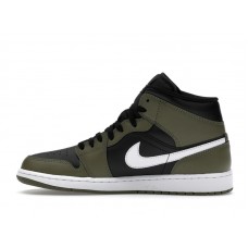 Jordan 1 Mid Black White Olive